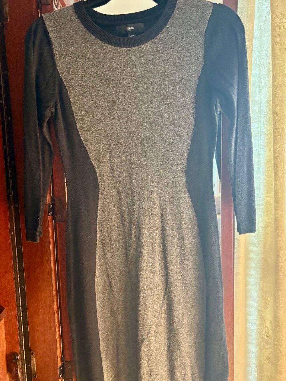 Mossimo Gray & Black Fitted Sweater Dress